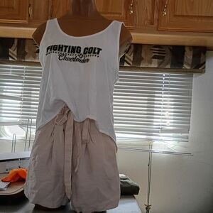 High Waist Beige Shorts